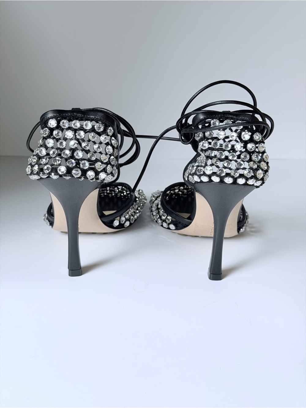 Bottega Veneta Sparkle Stretch Heels - Picture 6 of 9